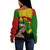 Black History Off Shoulder Sweatshirt Dreadlock Map