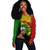 Black History Off Shoulder Sweatshirt Dreadlock Map