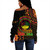 Kwanzaa Off Shoulder Sweatshirt Happy Kwanzaa Pattern