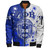 Zeta Phi Beta Zipper Bomber Jacket Paint Stain Style