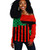 Pan-African Off Shoulder Sweatshirt Flag Pan African Pround Black American Unia Style