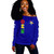 Order of the Eastern Star Off Shoulder Sweatshirt Letter Stars Blue