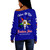 Order of the Eastern Star Off Shoulder Sweatshirt Letter Stars Blue