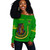 Prince Hall Shriners Off Shoulder Sweatshirt Custom DOI Daughter of Isis Style Green