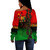 Juneteenth Off Shoulder Sweatshirt Black Freedom With Map Africa