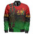 Juneteenth Zipper Bomber Jacket Black Freedom With Map Africa