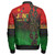 Juneteenth Zipper Bomber Jacket Black Freedom With Map Africa
