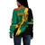 Jamaica Off Shoulder Sweatshirt Flag Kindom Lion Vintage Style