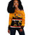 Buffalo Soldiers Off Shoulder Sweatshirt Cavalrymen And Guidons In Western Sunset