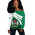 Nigeria Off Shoulder Sweatshirt Flag And Coat Of Arms Curve Style