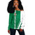 Nigeria Off Shoulder Sweatshirt Flag With Map Nigeria