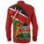 Kenya Long Sleeve Shirt Flag Brush Stroke Background