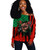 Pan-African Off Shoulder Sweatshirt American Flag Freedom Broken Chains Pan-African Off Shoulder Sweatshirt American Flag Freedom Broken Chains