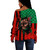 Pan-African Off Shoulder Sweatshirt American Flag Freedom Broken Chains Pan-African Off Shoulder Sweatshirt American Flag Freedom Broken Chains