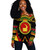 Akoben Off Shoulder Sweatshirt Adinkra Symbols