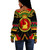 Akoben Off Shoulder Sweatshirt Adinkra Symbols