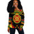 Bese Saka Off Shoulder Sweatshirt Adinkra Symbols