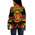 Bese Saka Off Shoulder Sweatshirt Adinkra Symbols