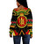 Denkyem Off Shoulder Sweatshirt Adinkra Symbols
