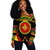 Denkyemfunefu Off Shoulder Sweatshirt Adinkra Symbols