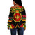 Denkyemfunefu Off Shoulder Sweatshirt Adinkra Symbols
