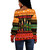 Kwanzaa Off Shoulder Sweatshirt Happy Kwanzaa And Merry Christmas
