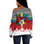 Order of the Eastern Star Off Shoulder Sweatshirt Afican Pattern OES Christmas