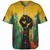 Black History Baseball Shirt Black Power Fist Matte Art