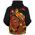 Pan-African Sherpa Hoodie Black Queen With Sunflowers