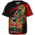Kenya Baseball Shirt Fisted Hand Holding Kenyan Flag