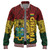 Ghana Baseball Jacket Map Africa Kente Pattern Style