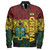 Ghana Zipper Bomber Jacket Map Africa Kente Pattern Style