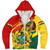 Ghana Sherpa Hoodie Fisted Hand Holding Ghanaian Flag