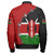 Kenya Zipper Bomber Jacket Flag With Coat Of Arms