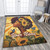 Black Identity Area Rug Custom Black Women Sunflower Queen