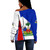 Haiti Off Shoulder Sweatshirt National Pride Coat Of Arms Heritage Design
