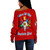 Order of the Eastern Star Off Shoulder Sweatshirt Pearls Red