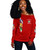 Order of the Eastern Star Off Shoulder Sweatshirt Pearls Red