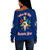 Order of the Eastern Star Off Shoulder Sweatshirt Pearls Blue