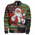 Black Culture & Pride Zipper Bomber Jacket Black Santa Claus Christmas Pixel Art