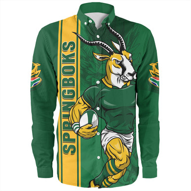 South Africa Rugby Long Sleeve Button Shirt Champions GO Bokke LT7