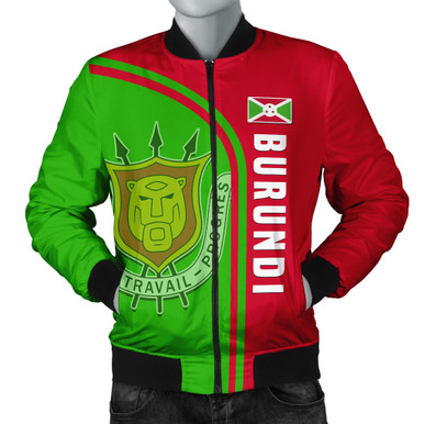 Burundi Lion Tribal Pattern Bomber Jacket - National Motto Unité Travail Progrès TS04 main image 0