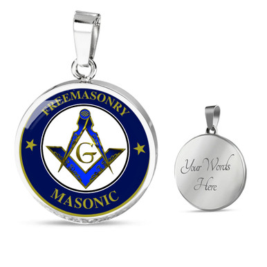 Freemasonry Necklace Circle Masonic Crest Logo