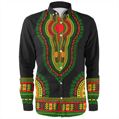 African Dashiki Long Sleeve Shirt With Tapa Pattern - Pink LT9 main image 0