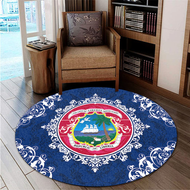 Liberia Rugs Liberia Round Rug Floral Frame