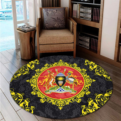 Uganda Round Rug Floral Frame