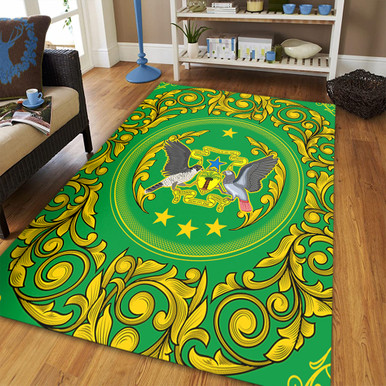 Sao Rug Democratic Republic of Sao Tome and Principe Area Rug Royal Floral Frame