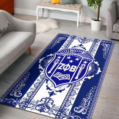 Zeta Phi Beta Area Rug Frame Royal Vinatge