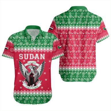 Sudan Short Sleeve Shirt Christmas Coat of Arms