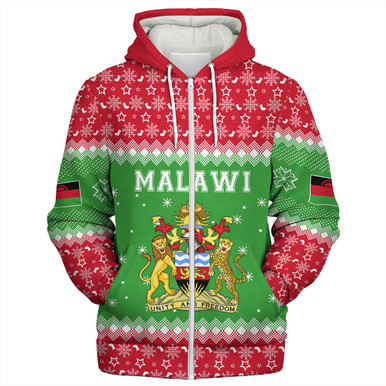 Personalized Malawi Sherpa Hoodie with Coat of Arms Flag Style LT01 main image 0